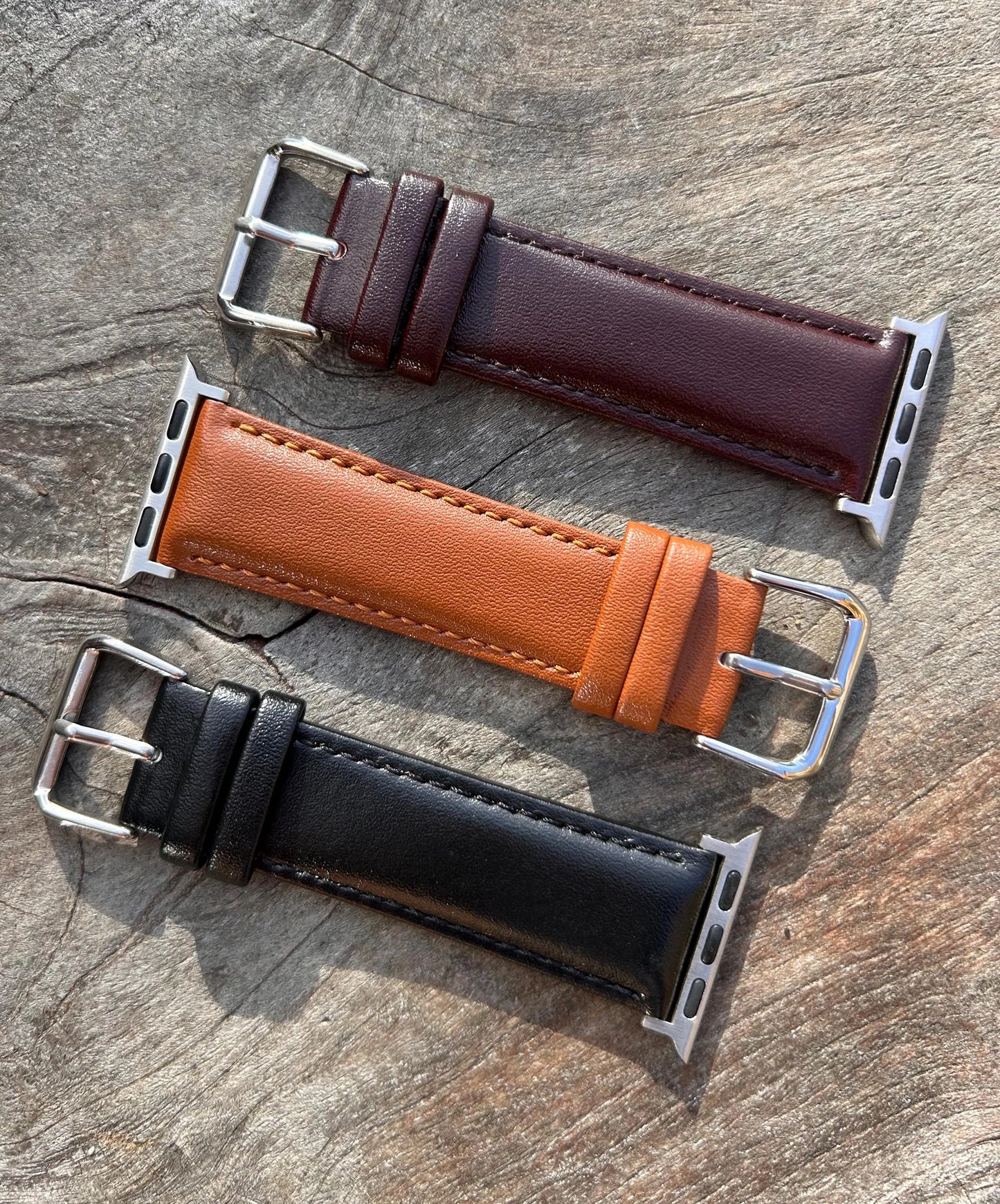 Personalised Dark Brown Leather Apple Watch Strap, 38mm 40mm 41mm 42mm 44mm 45mm, Series 7 6 5 4 3 2 1 SE, Engraved Apple Watch Band, iWatch