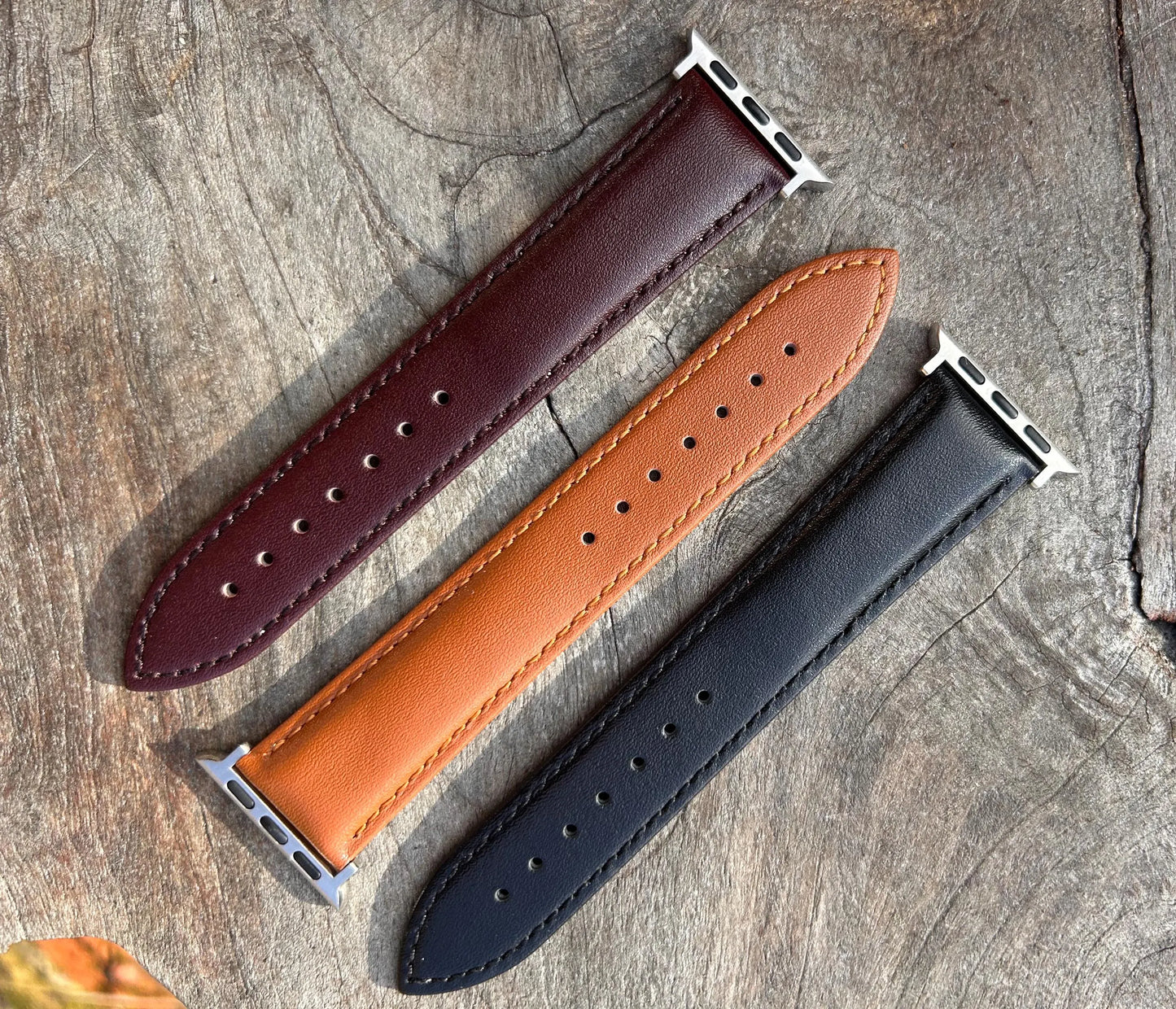 Personalised Black Leather Apple Watch Strap, 38mm 40mm 41mm 42mm 44mm 45mm, Series 7 6 5 4 3 2 1 SE, Engraved Apple Watch Band, iWatch Band