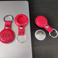 Personalised Red Apple AirTag Case, Protective Air Tag Case Cover Key Ring Chain, Engraved and Handmade PU Leather, Customised AirTag Case
