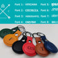 Personalised Red Apple AirTag Case, Protective Air Tag Case Cover Key Ring Chain, Engraved and Handmade PU Leather, Customised AirTag Case