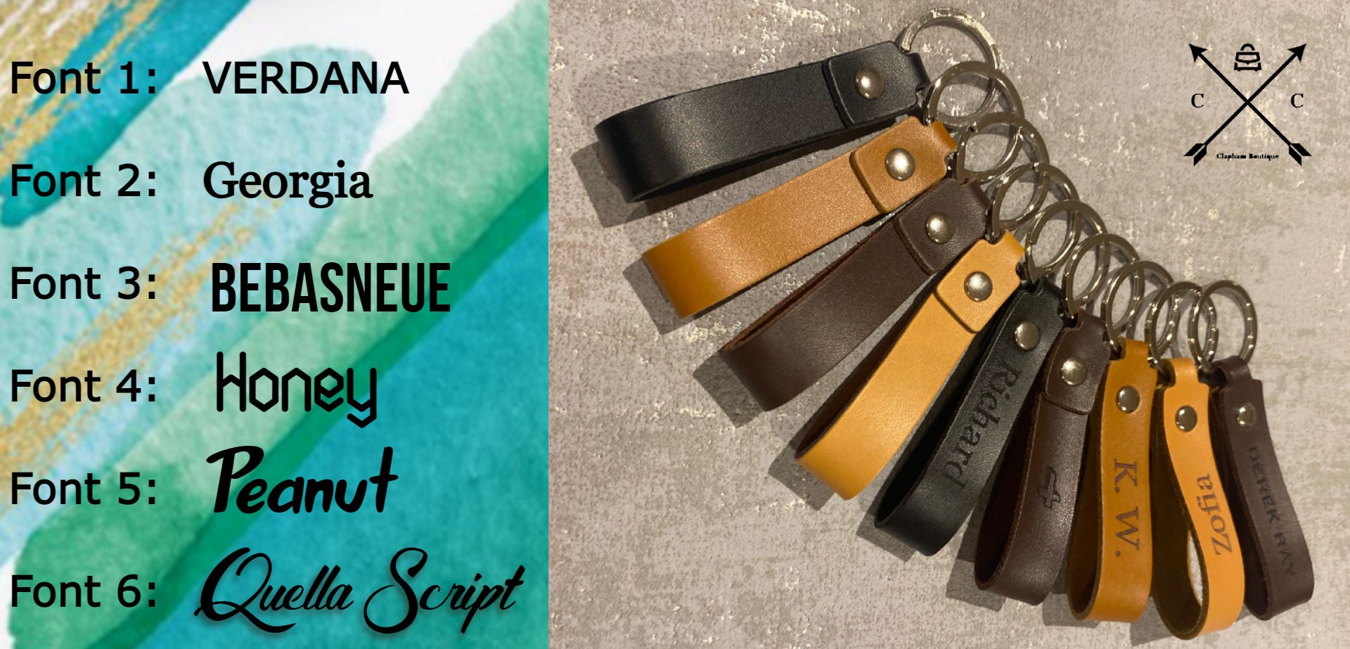 Engraved on sale leather keyring