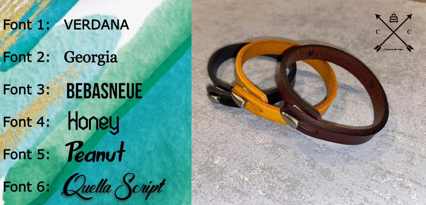 Personalised Leather Bracelet / Premium Engraved Triangular Clasp Leather Bracelet / Handmade Unisex Bracelet / Anniversary Gift for Him